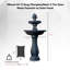 Fontaine solaire à 2 niveaux en fibre de verre / résine XBrand H 44 po avec panneau solaire et pompe à arrêt automatique, fontaine de jardin solaire, grande fontaine extérieure, fontaine à deux niveaux pour bain d'oiseaux-417981534
