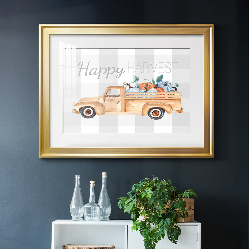 Happy Harvest I, reproduction d'art encadrée, Or, H 27 po x l 39 po x P 1,5 po