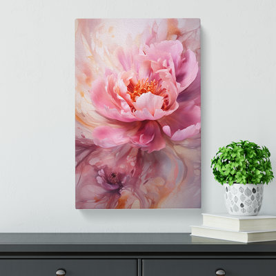 Peony Flower Abstract - Wrapped Canvas