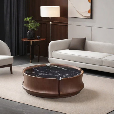 Table basse moderne simple en faux marbre