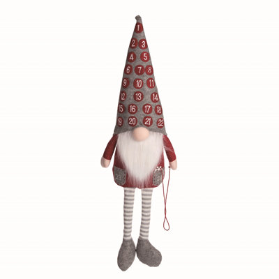 Calendrier de l'Avent festif en peluche - Décoration de Noël colorée en polyester pour une utilisation sur table, parfaite pour les décorations de fêtes intérieures, les cadeaux et les cadeaux d'hôtesse - compte à rebours pour Noël avec style!