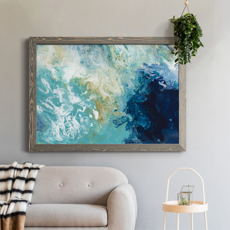 Ocean Flow - Peinture sur toile encadrée, H 31,5 po x l 23,5 po x P 1,5 po, Gris