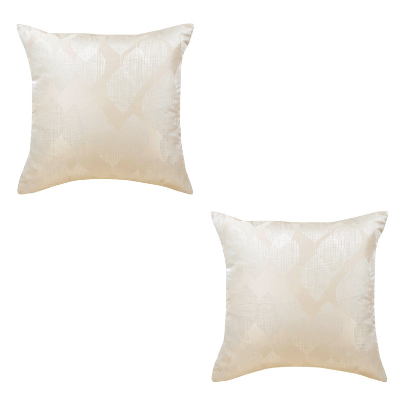 Halo Pack of 2 Cushions with Filling, Cream