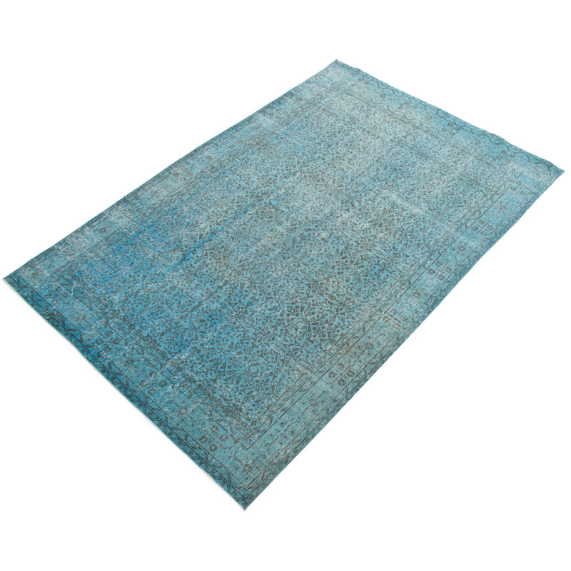 One-of-a-Kind 6'9" X 9'11" New Age Wool Area Rug in Baby Blue