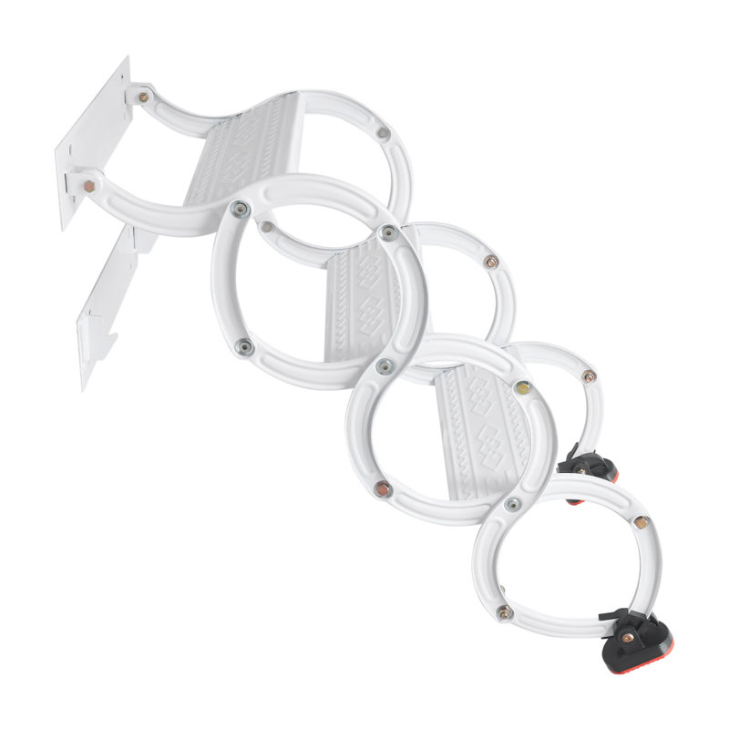 3 Steps Wall Mounted Retractable Ladder, White