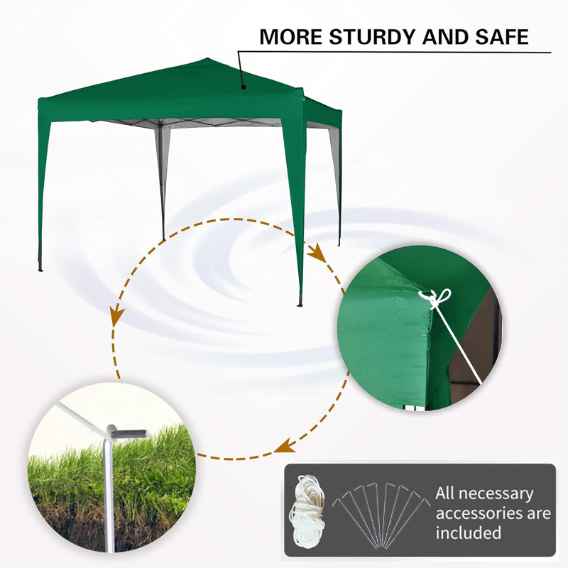 Janvey 2m x 2m Aluminium Pop-Up Gazebo, Green