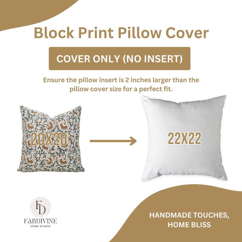Housse de coussin en coton Floral, Carré, H 16 po x l 16 po