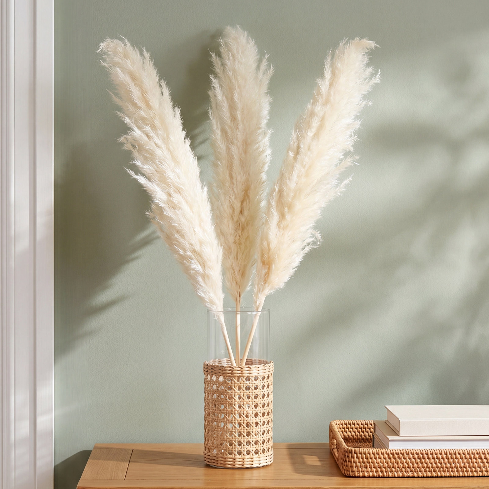 Pampas Grass Arrangement, White
