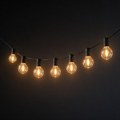 Système extensible de lumières d'extérieur Dense-Glow avec ampoules G40, conception à deux zones pour les grandes propriétés, les patios commerciaux, l'éclairage de cour et d'événement