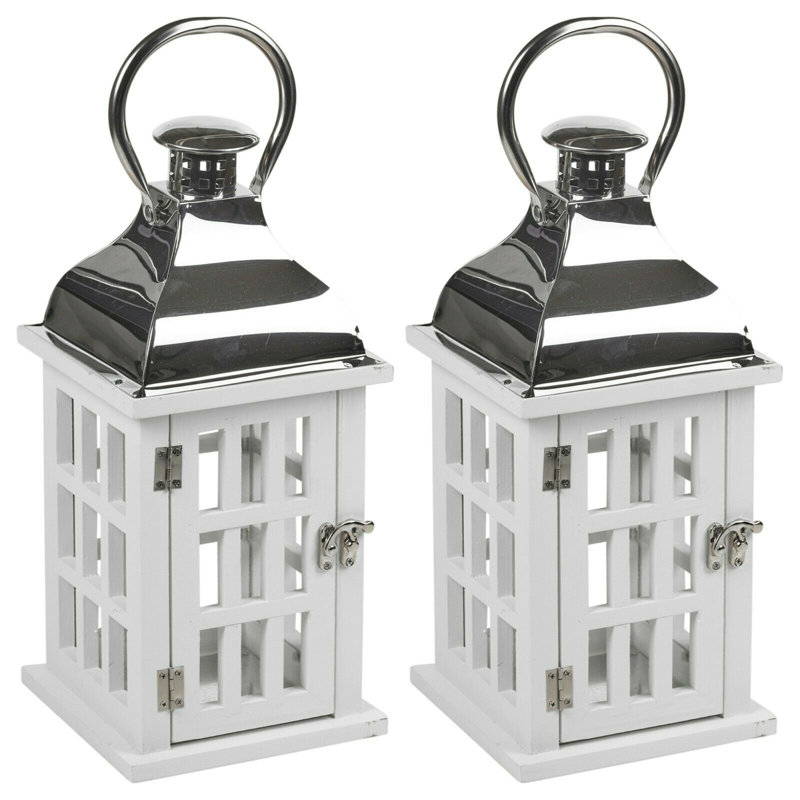 Tabletop Lantern, 39cm H x 17cm W x 17cm D	