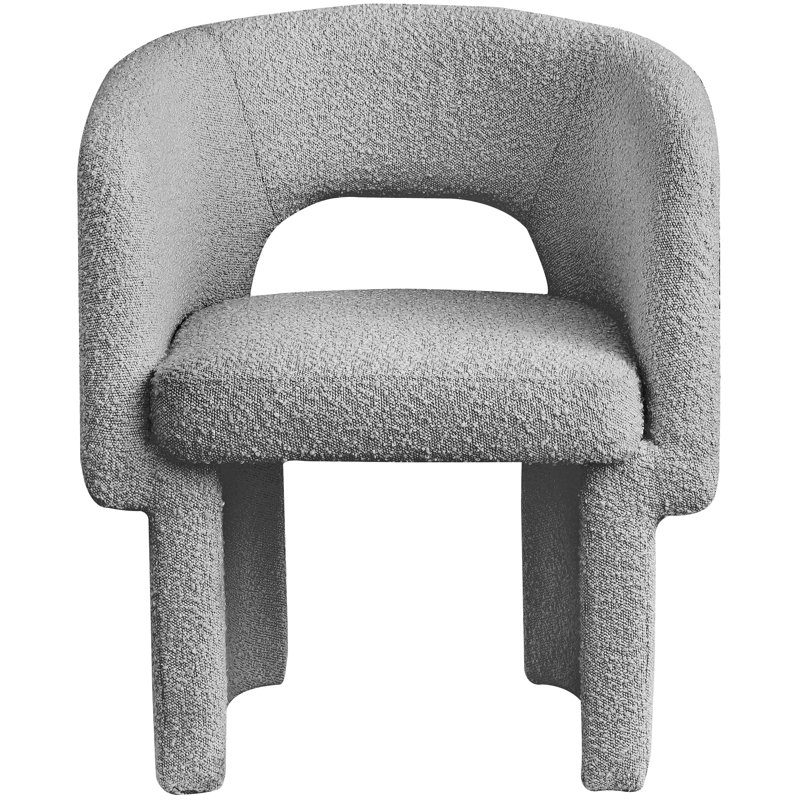 Emmet Fabric Dining Chair, Grey Boucle Fabric