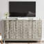 Armoire de rangement moderne avec relief en losange pour chambre à coucher - Buffet gris avec tablettes mobiles, entrée, salle à manger