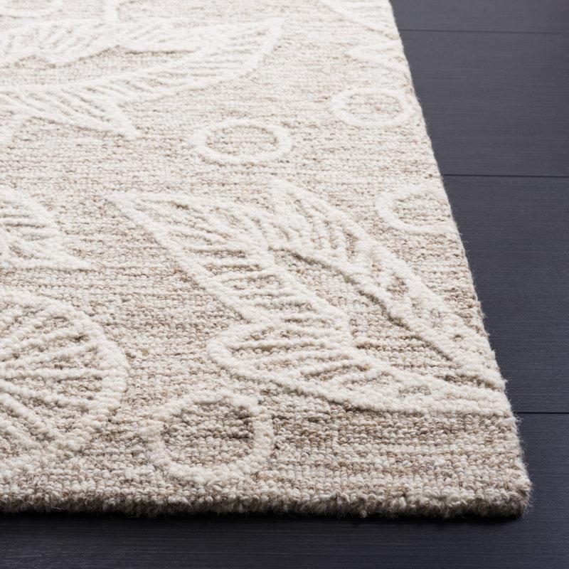 Tapis floral en laine touffeté à la main Jardin, Rectangle 5 pi x 8 pi