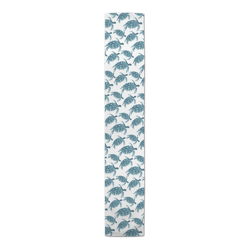 Brendia Rectangle Polyester Table Runner, 16" D x 72" L, Blue