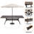 Kamuran Rectangular Outdoor Dining Table Umbrella Hole , 41.7 " W 86.6 " D