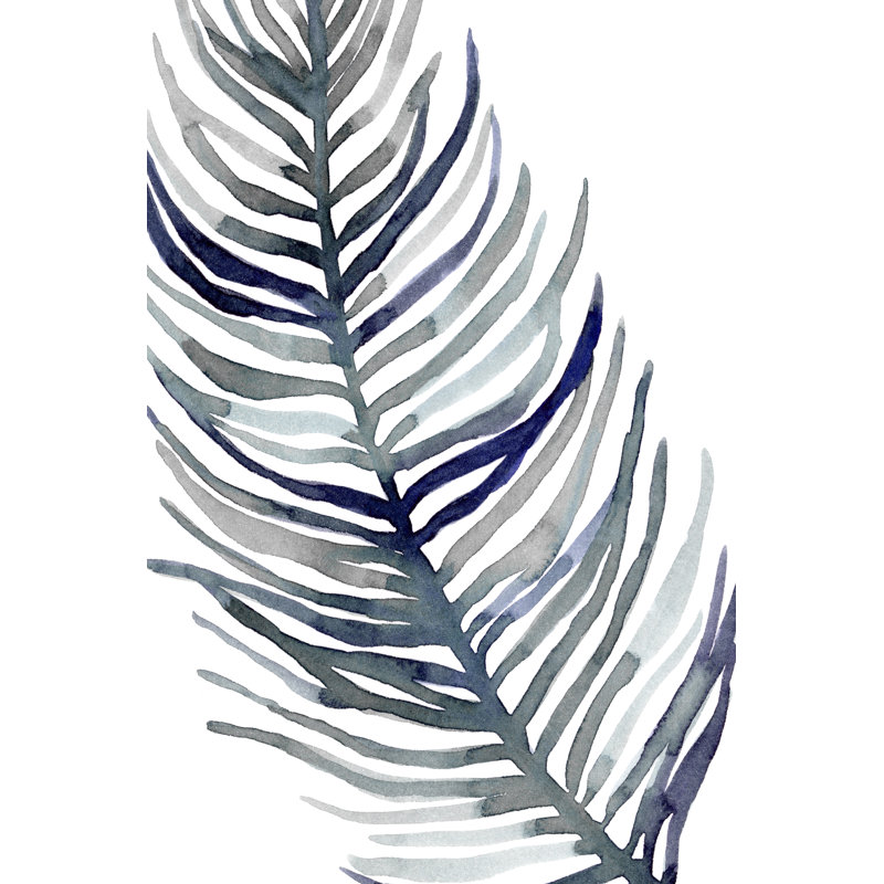 Palmier bleu à plumes I, H 30 po x l 20 po x P 1,25 po
