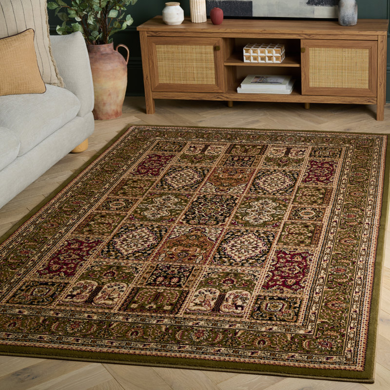 Tapis oriental vert Malayah Klose, Rectangle 3 pi 3 po x 5 pi 3 po