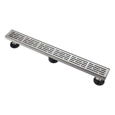 Kibi 24 inch Linear Shower Drain, 304 Stainless Steel, with Hair Strainer and Leveling Feet