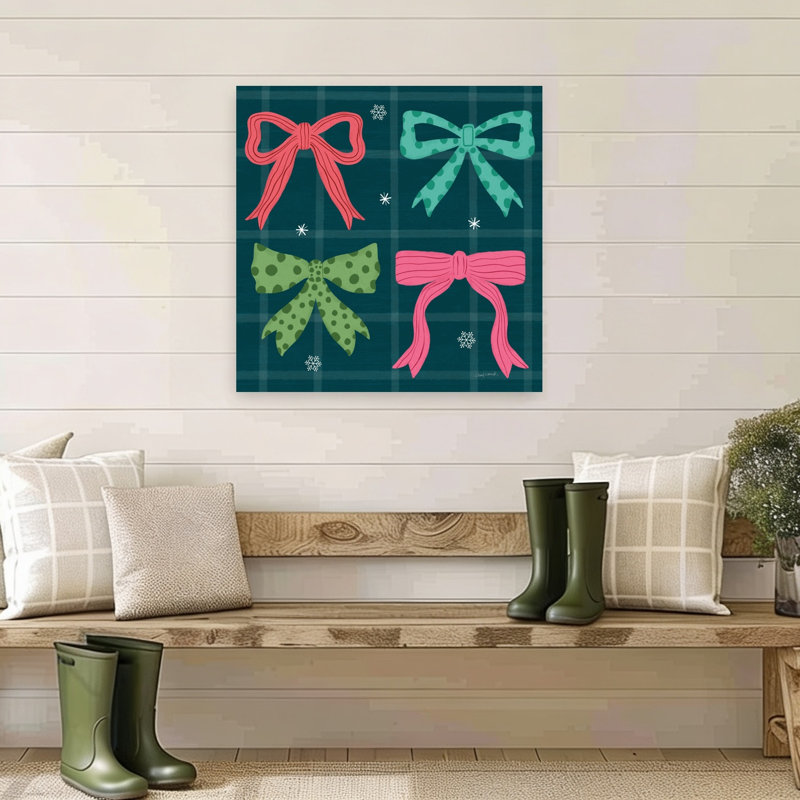 Jolly Bows II Abstract Contemporary Wall Art Print, 81.28cm H x 81.28cm W