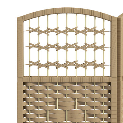 Cloison d'intimité de 5,6 pi. Style naturel tissé à la main. S'améliore dans le salon, la chambre à coucher et le bureau personnel. Avec charnières en métal, papier tissé. Pliable pour un rangement facile. Aucun assemblage requis.