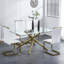 Chaise de salle à manger, chaise d'appoint rembourrée en similicuir à haut dossier, ensemble de 4-114326531