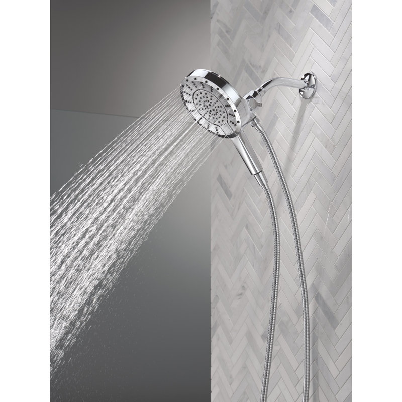 5-Setting In2ition 2-in-1 Dual Shower Head with Handheld High Pressure ProClean Spray 2.5 GPM Chrome, Chrome