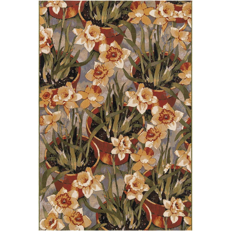  Verdure Outdoor Botanical Rug, Rectangle 6'1" x 9'