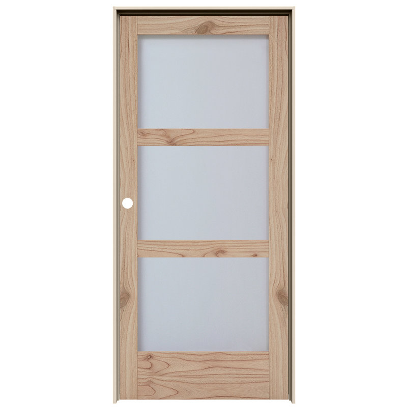 Porte intérieure pré-montée en cèdre blanc MODA 3-Lite, 28 po x 80 po, Côté droit