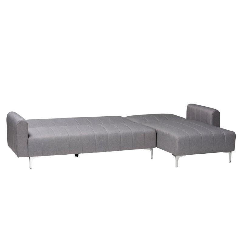 Canapé et méridienne rembourrés Aadyan, Mélange de polyester gris / polyuréthane