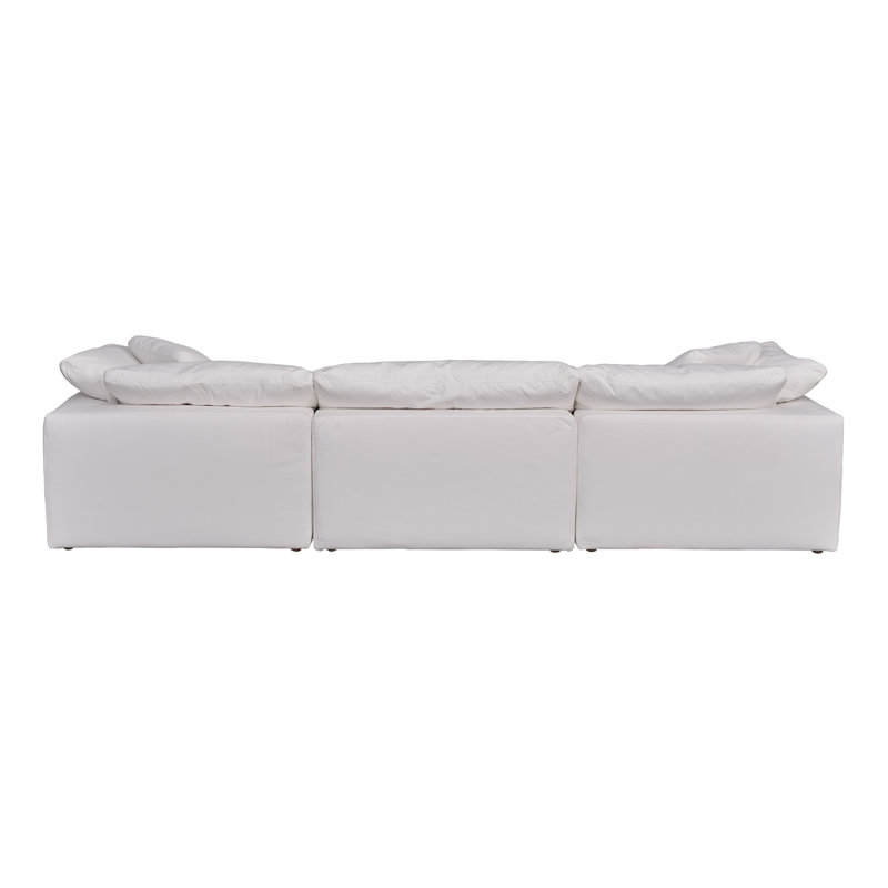 3 - Piece Upholstered Chaise Sectional, White Livesmart®