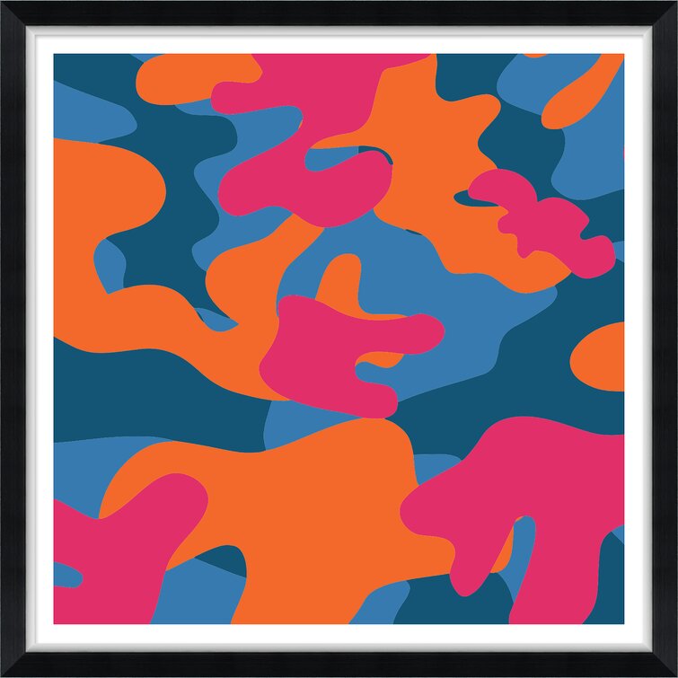 Ebern Designs Camo Colors Framed On Paper Giclee Print | Wayfair