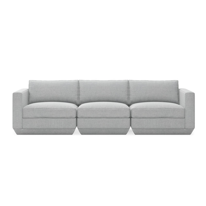 Podium Modular 3 PC Sofa, Bayview Silver Performance Twill