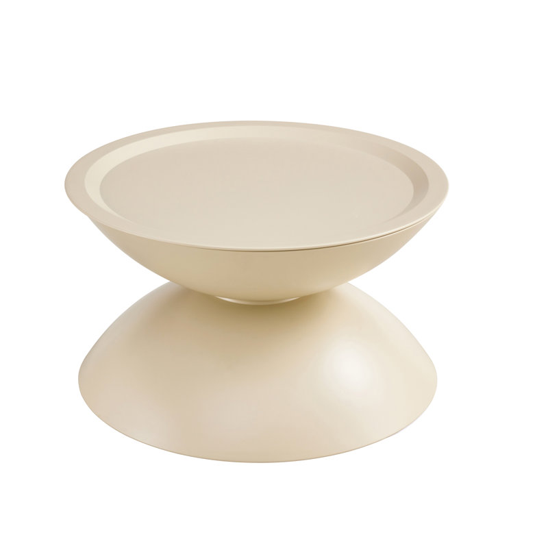 Coffee round tables with STORGE MOVABLE TABLE TOP MULTIFUNCTIONAL END SIDE TABLE, 15.7" H x 27.5" L x 27.5" W, Milk White