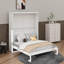 Lit escamotable double avec tablettes