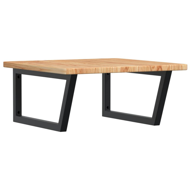 Arroe 60cm Solid Wood Bathroom Vanity Top, Oak/Black
