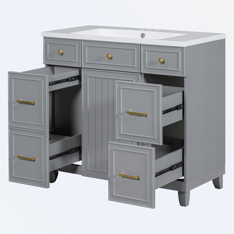 Rangement pour salle de bain Chandace, Gris
