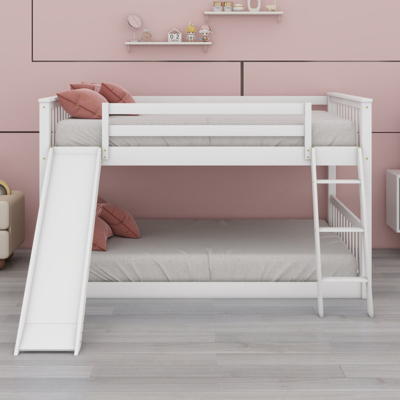 Lit superposé avec glissière convertible et échelle, 49.4'' H X 57.5'' W X 79.1'' 