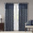Aubrey Jacquard Navy Curtain Panel Pair 50x95"-1556074095-1609817533