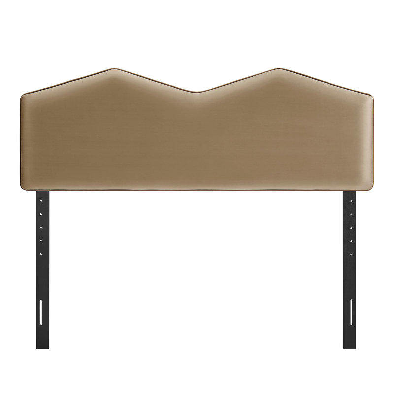 Tête de lit double en velours Cosette Performance en taupe, Taupe, Double