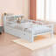 Lit simple avec rangement pour tête de lit, 2 tiroirs sous le lit et 3 garde-corps latéraux pour plus de sécurité, blanc-115675928