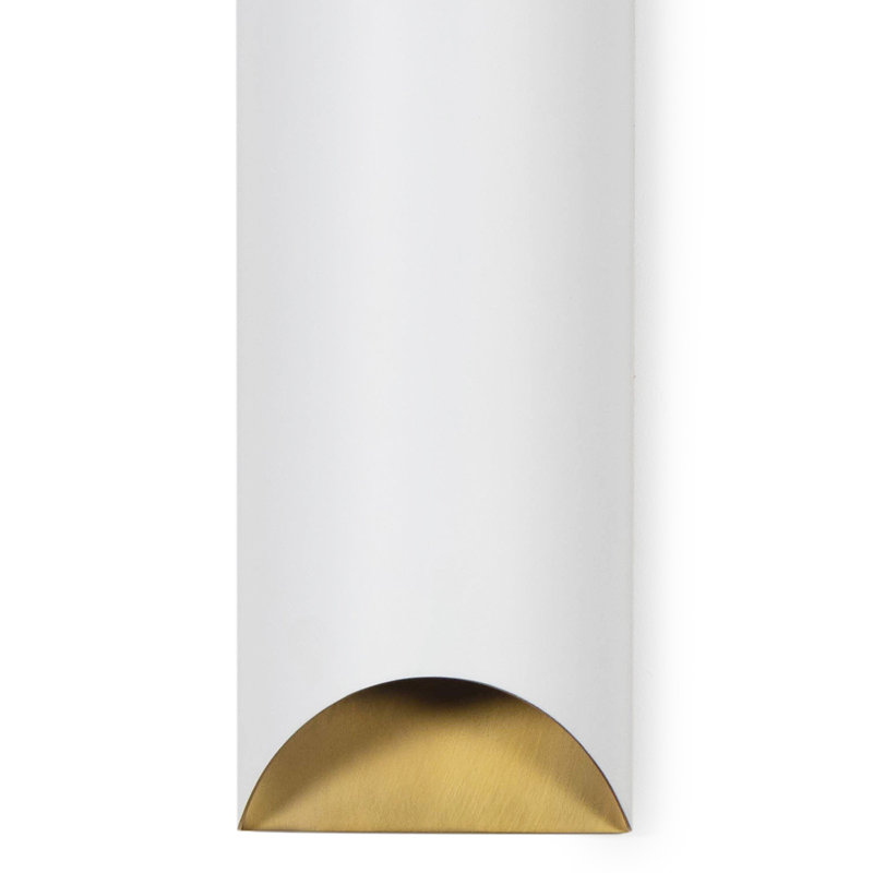 Meyer Metal Sconce (White and Natural Brass), White