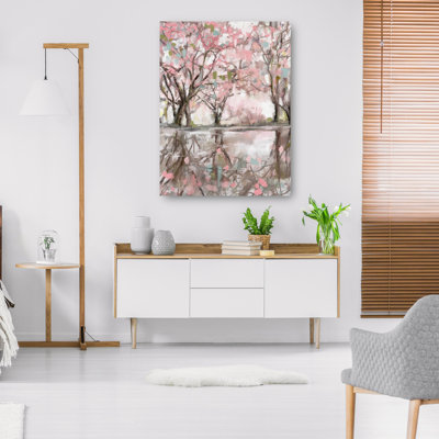 Pink Blossom Reflections by Studio Arts Canvas Art Print
