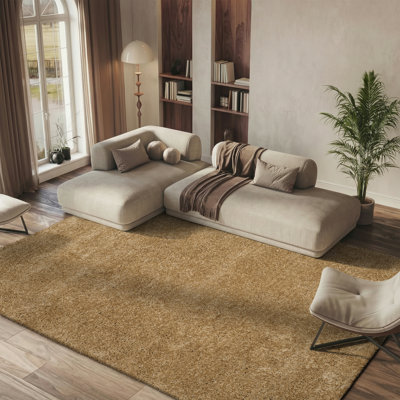 Tapis beige à poils longs touffeté à la main Gilcrease
