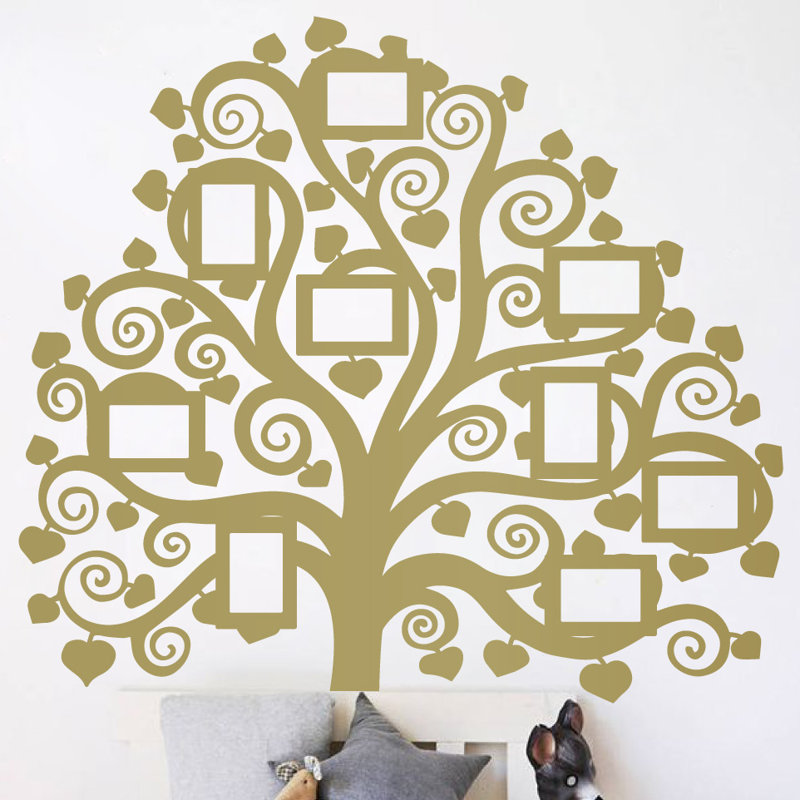 Décalcomanie murale images arbre familial, Or