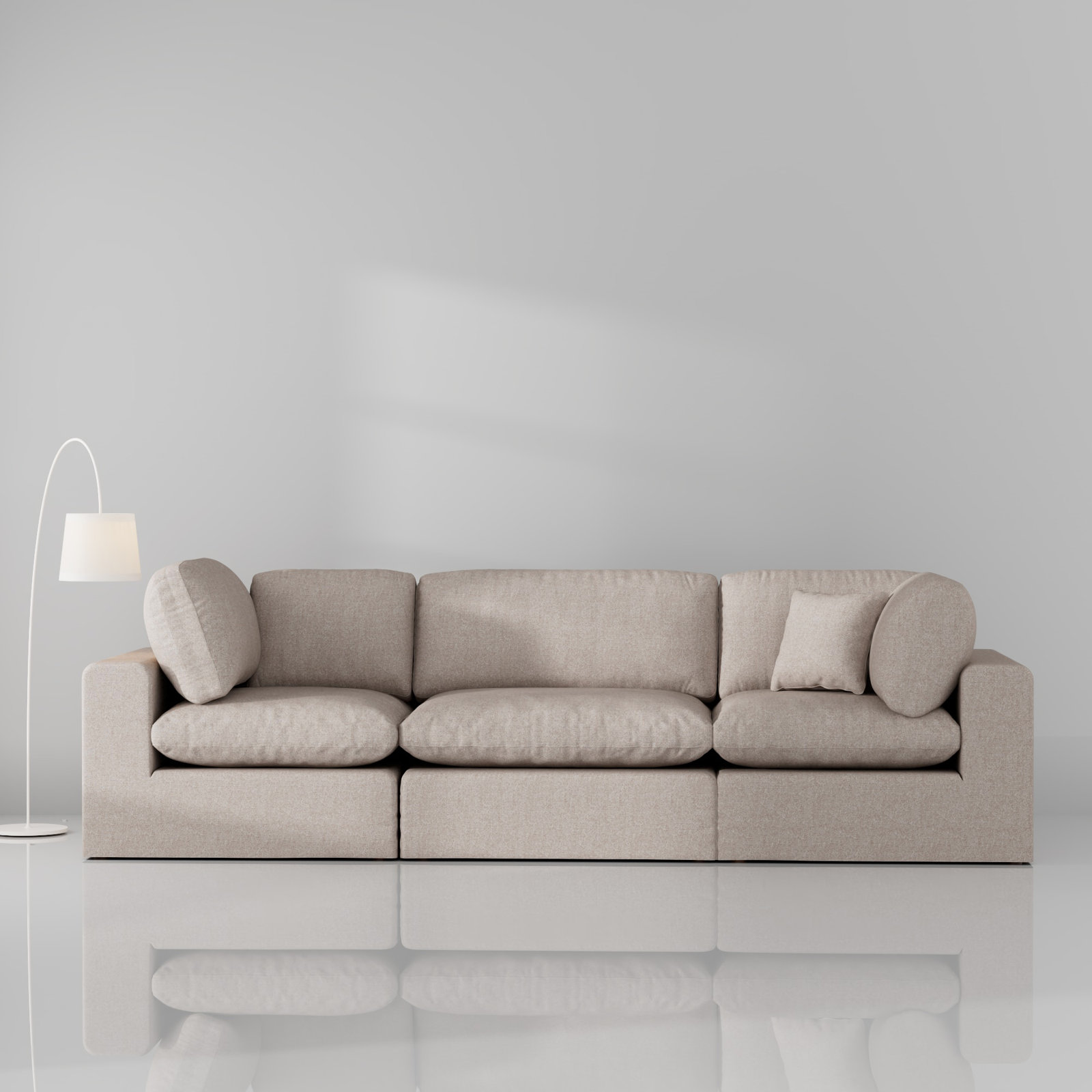 Jossa Modular Sectional, Ivory Chenille