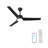 52 Inch Black Ceiling Fan With Light