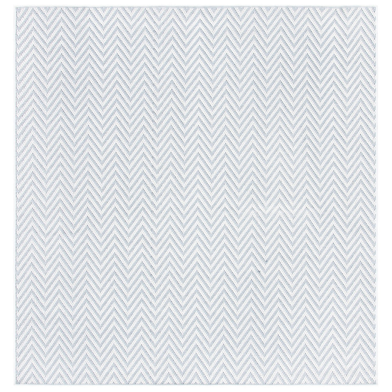 Haileyjade Performance Machine Washable Chevron Indoor/Outdoor Area Rug, Square 6'7"