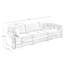 Canapé d'angle 3 places de style moderne du milieu du siècle avec 2 coussins d'accoudoirs et 3 coussins décoratifs-901636097-901636099