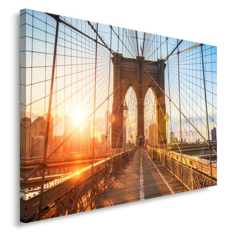 Sonnenaufgang auf der Brücke - Wrapped Canvas Panting Print