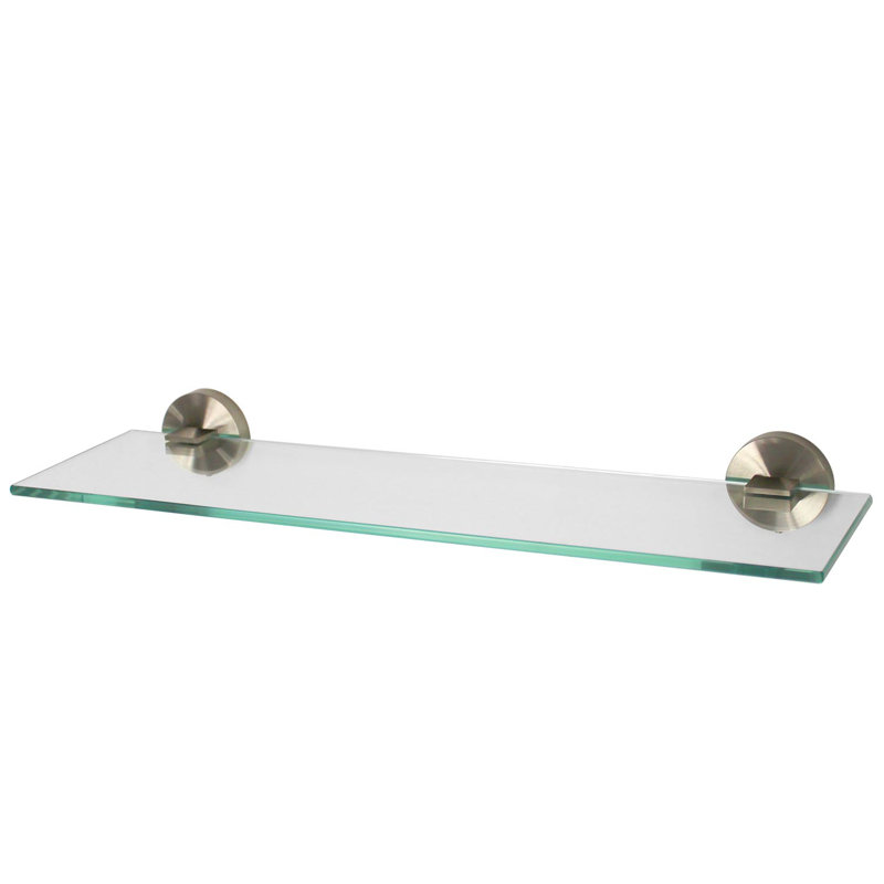 Neo Glass Bathroom Shelf, Brushed Nickel